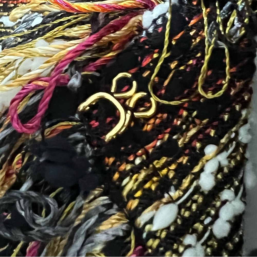 St. John Multicolored Long Cardigan Fringe Detail Quiet Luxury Timeless Elegance - Picture 7 of 12